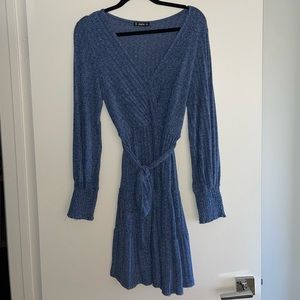 Long Sleeve Sweater Wrap Dress